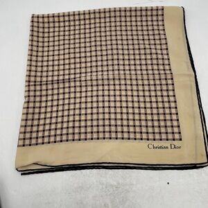 Dior Beige and Black Checkered Unisex Scarf